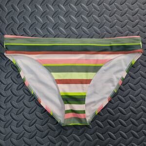 Aerie Striped Bikini Bottoms Low Rise Size M Beach Vacation Ready Summer